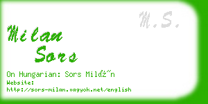 milan sors business card